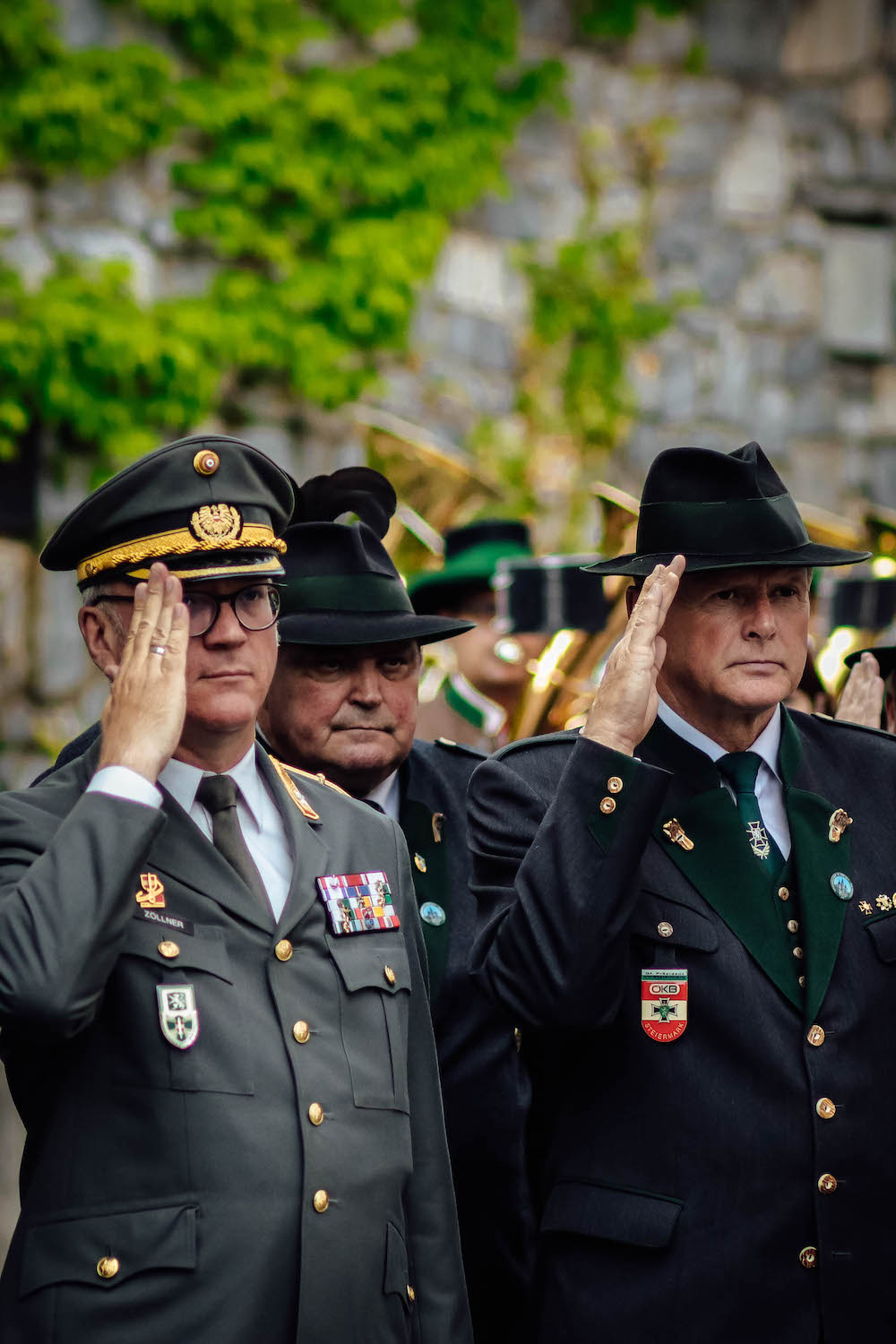 ranzniederlegung der großen Steirischen Landeswallfahrt des Österreichischen Kameradschaftsbundes beim Friedensdenkmal der Basilika Mariazell